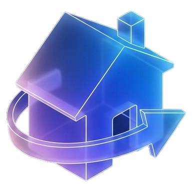 Decorative home and arrow icon